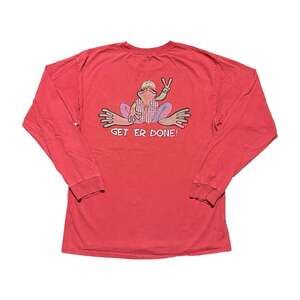 Vintage Peace Frogs Get Er Done Long Sleeve Tshirt Size Large